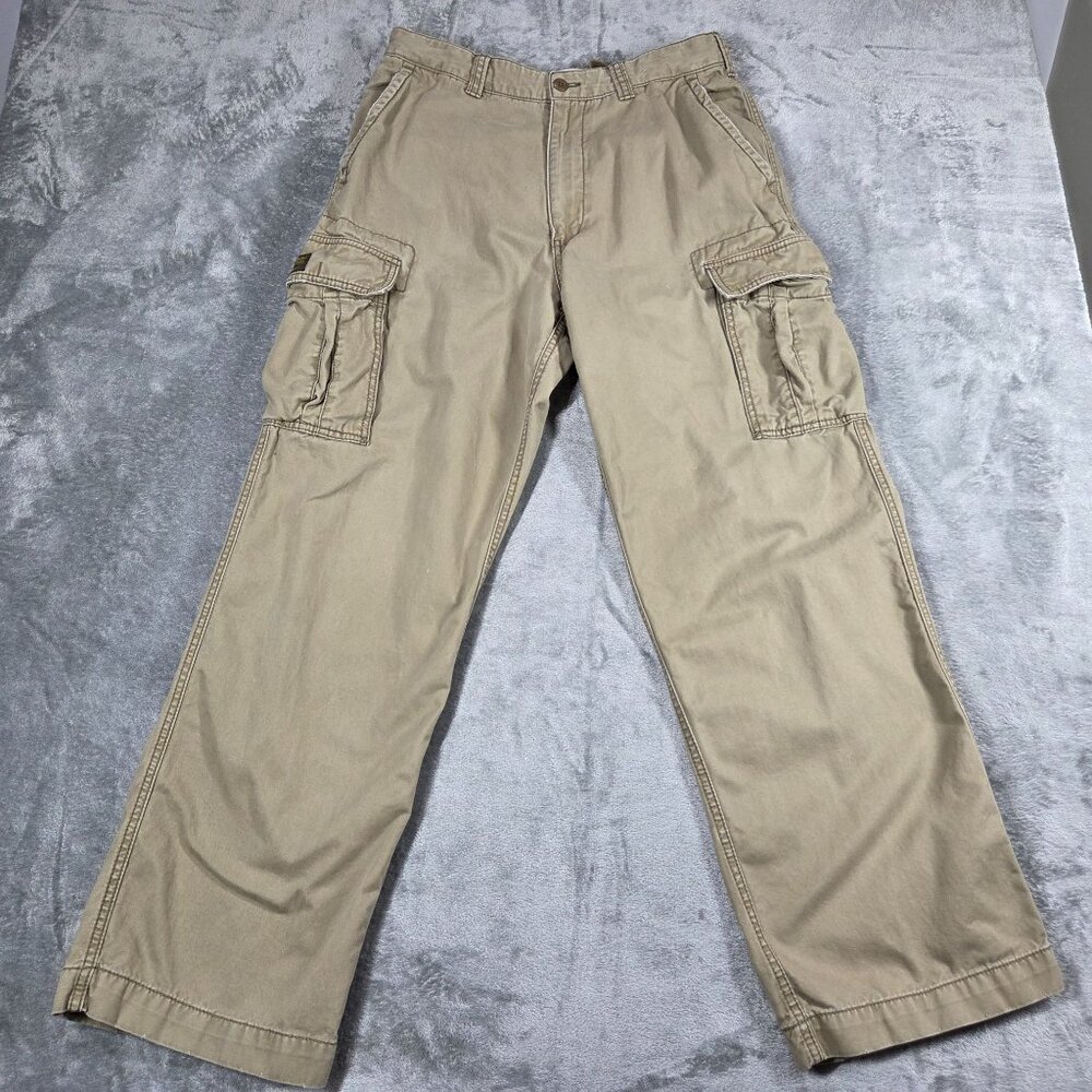 Vintage American Eagle Pants Mens 32X32 Beige Cargo Baggy Skater 90s Y2K